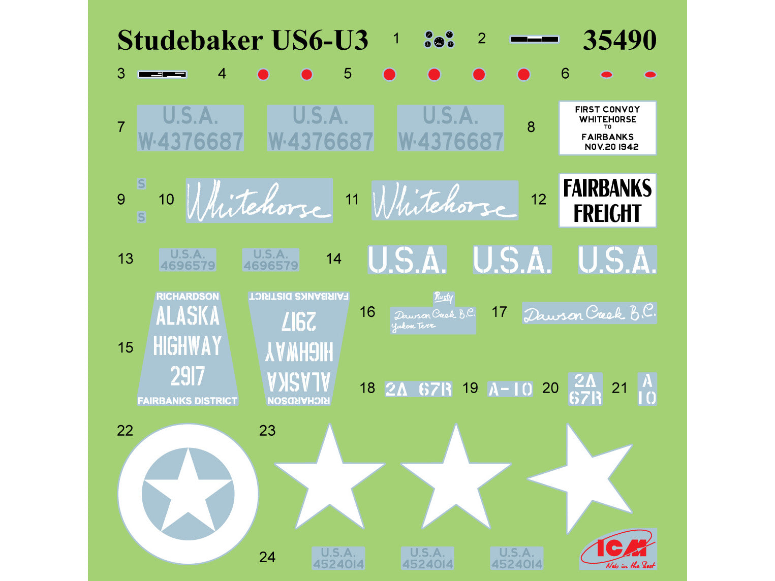 WWII US military vehicles Scale 1:35 ICMDS3528 Plastic Model Truck Kit