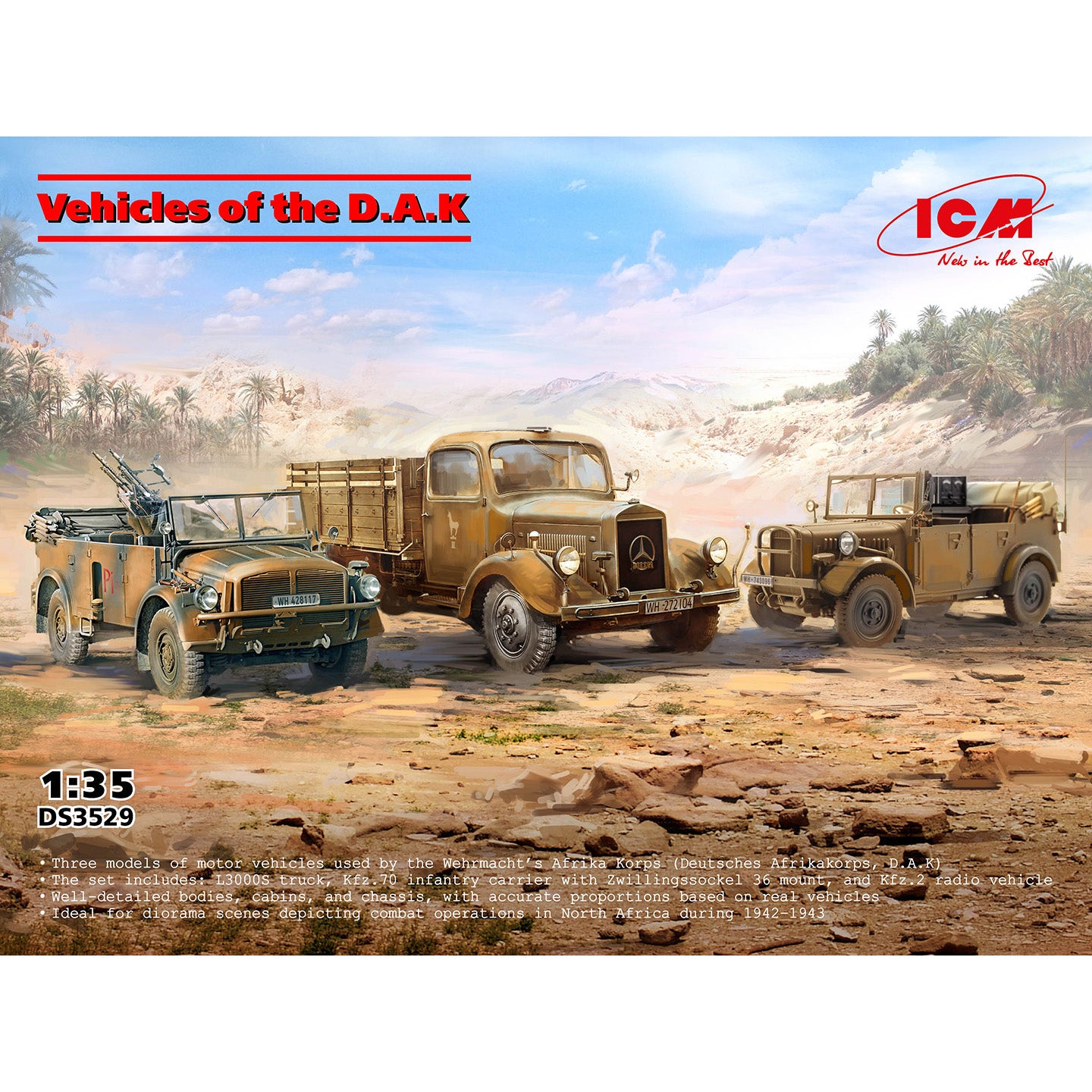 Vehicles of the D.A.K Scale 1:35 ICMDS3529 Plastic Model Truck Kit