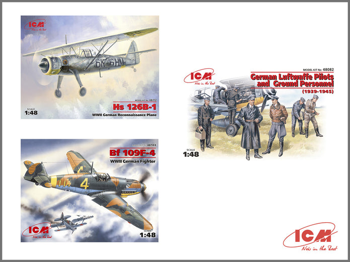 ICM DS4801 Plastic model kit Scale 1:48 WWII Luftwaffe Airfield - modelling kit