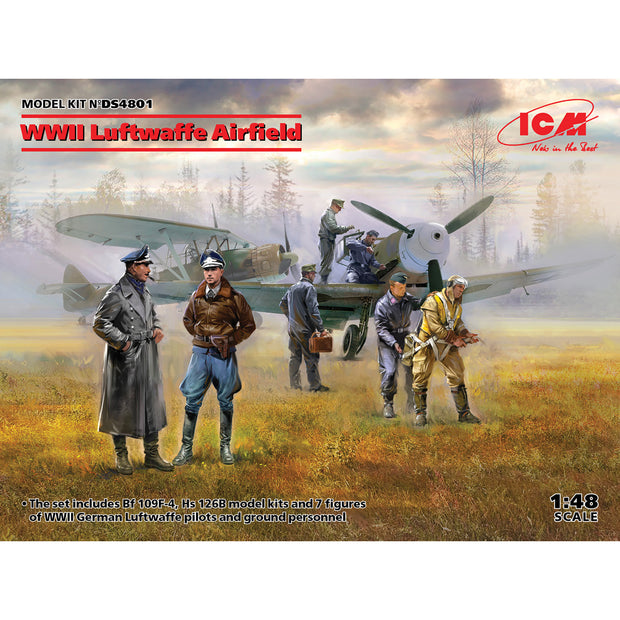 ICM DS4801 Plastic model kit Scale 1:48 WWII Luftwaffe Airfield - modelling kit
