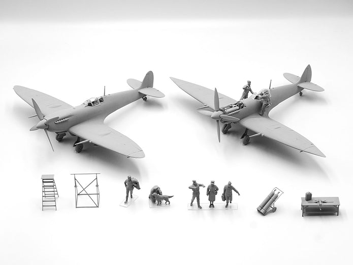 ICM DS4802 Plastic model aircraft kit  + figures Scale 1:48 WWII RAF Airfield