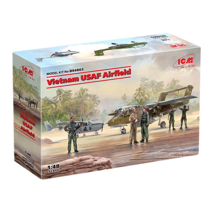 ICM DS4803 Plastic model aircraft + figures kit Scale 1:48 Vietnam USAF Airfield