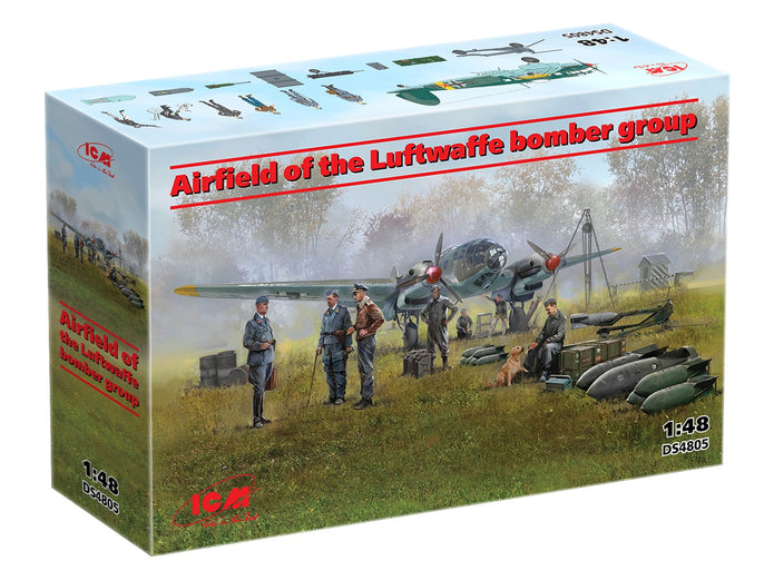 Airfield of the Luftwaffe bomber group Scale 1:48 ICMDS4805 Plastic Model Figures Kit