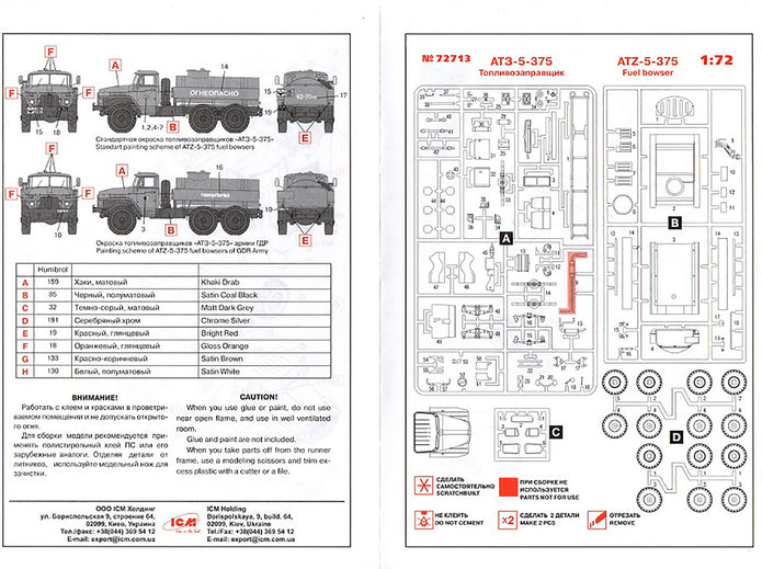 ICM DS7201 Plastic model kit 1:72 Afghan Motorcade (1979-1989) URAL, ATZ, BTR