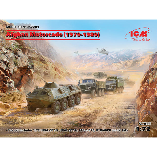 ICM DS7201 Plastic model kit 1:72 Afghan Motorcade (1979-1989) URAL, ATZ, BTR
