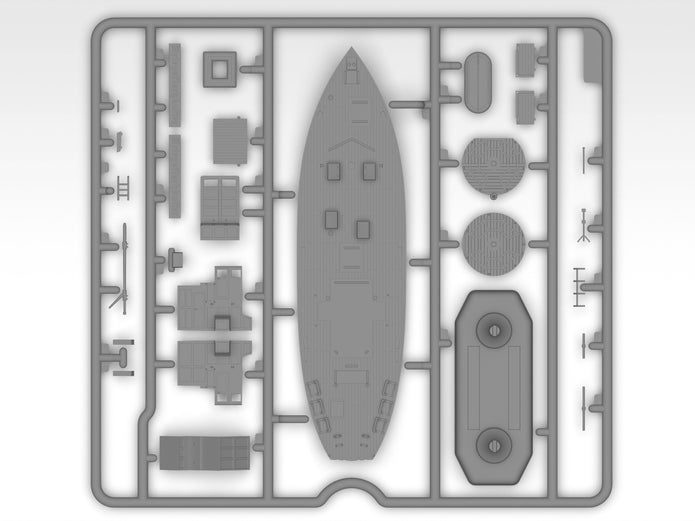 ICM S.012 ship model 1:144 KFK Kriegsfischkutter WWII German multi-purpose boat
