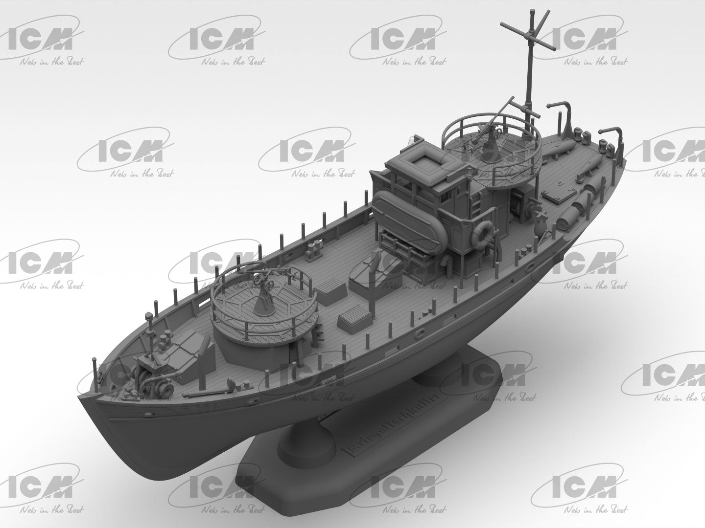ICM S.012 ship model 1:144 KFK Kriegsfischkutter WWII German multi-purpose boat