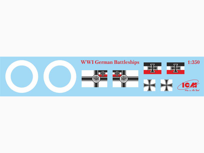 ICM S002 Plastic model ships kit 1:350 Grosser Kurfurst WWI German battleship