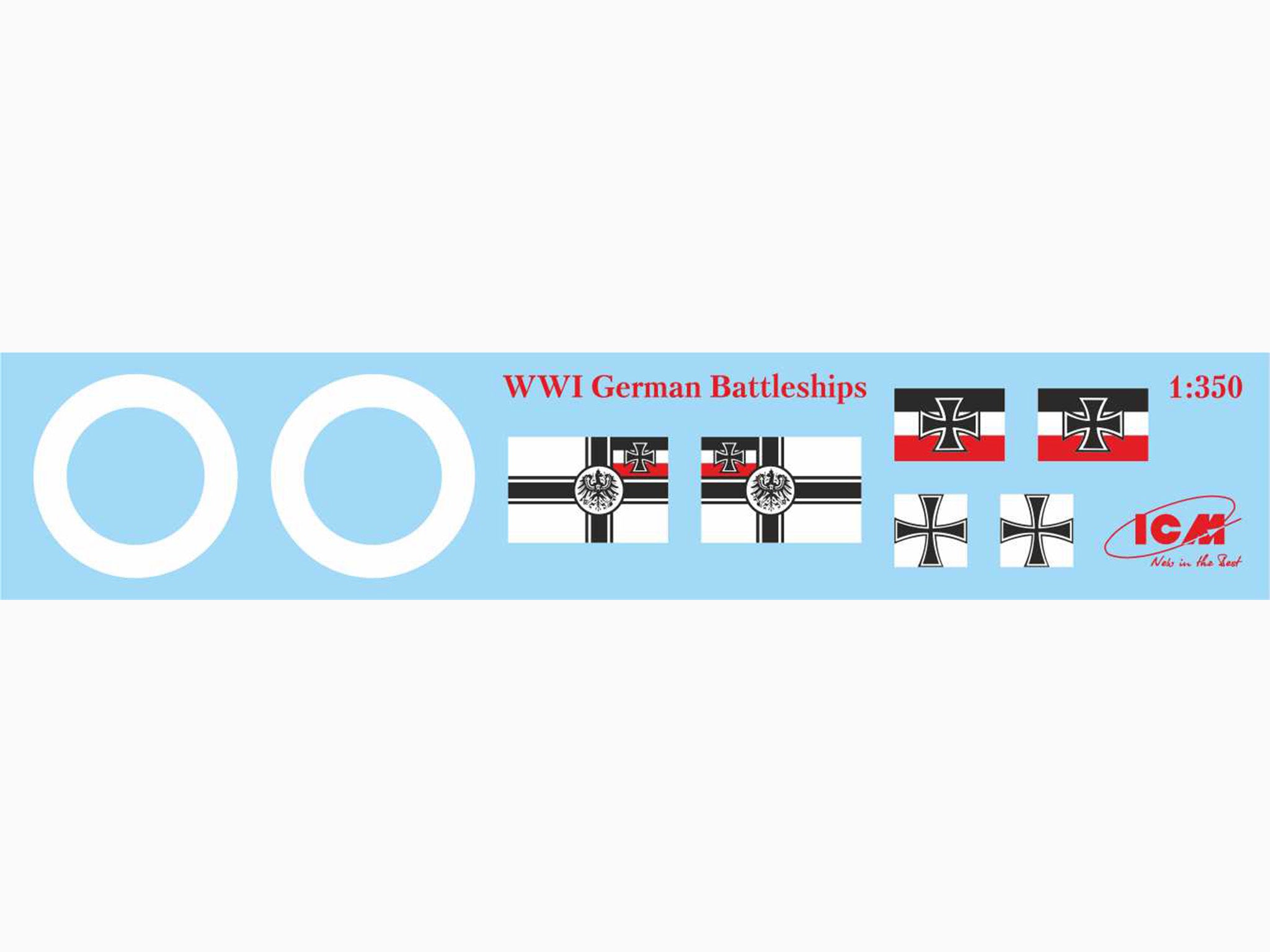 ICM S002 Plastic model ships kit 1:350 Grosser Kurfurst WWI German battleship