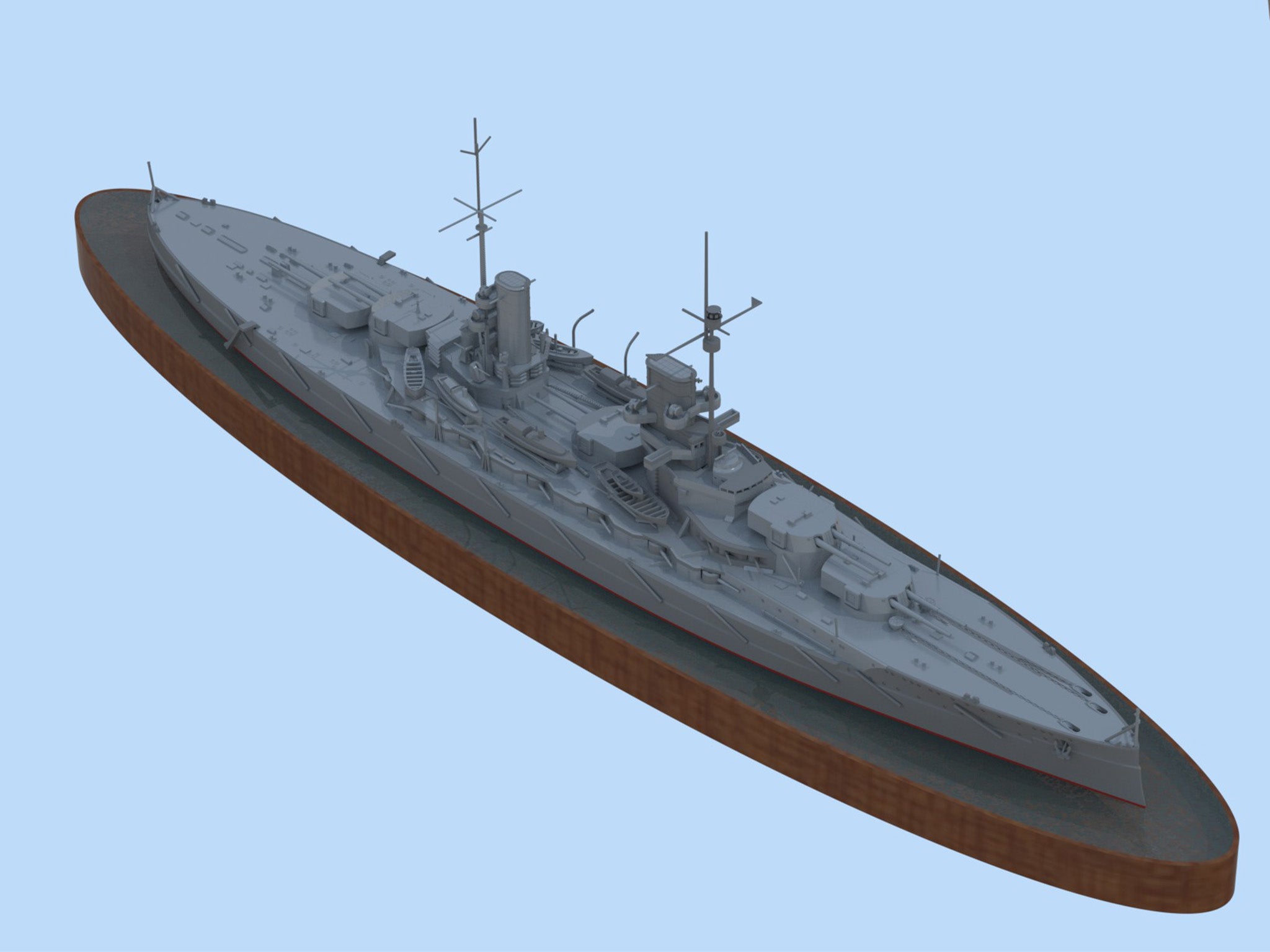 ICM S002 Plastic model ships kit 1:350 Grosser Kurfurst WWI German battleship