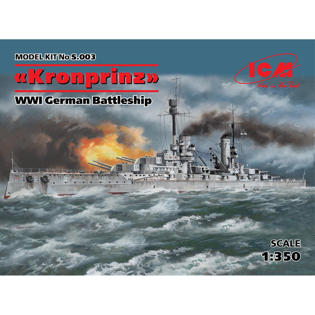 ICM S003 Plastic shipping models kit Scale 1:350 Kronprinz WWI German battleship