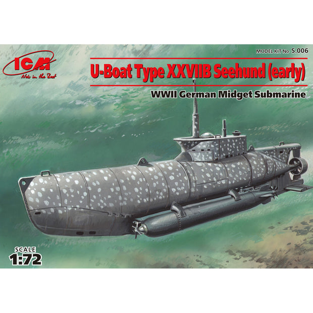 ICM S006 Plastic model kit submarines Scale 1:72 U-Boat Type XXVII model ships