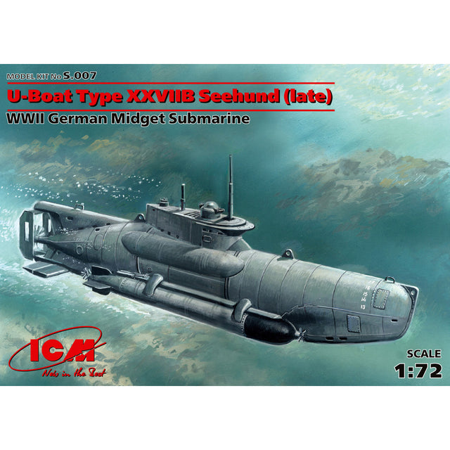 ICM S007 Plastic model submarines kit 1:72 U-Boat Type XXVII "Seehund", late