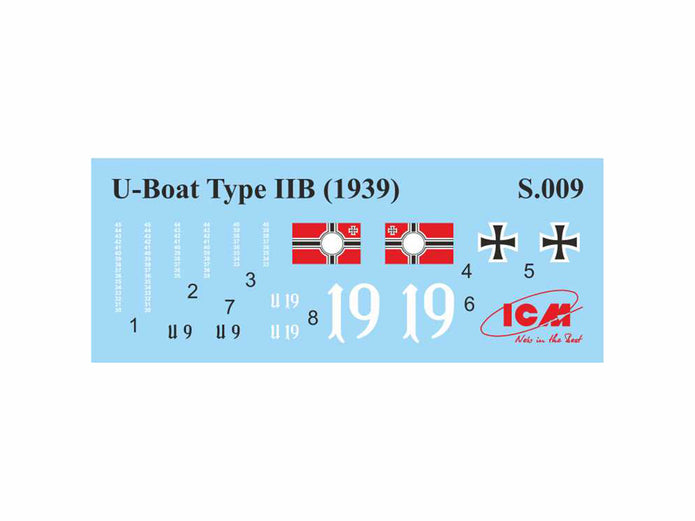 ICM S009 Plastic model kit Scale 1:144 U-Boat Type IIB (1939) German submarine