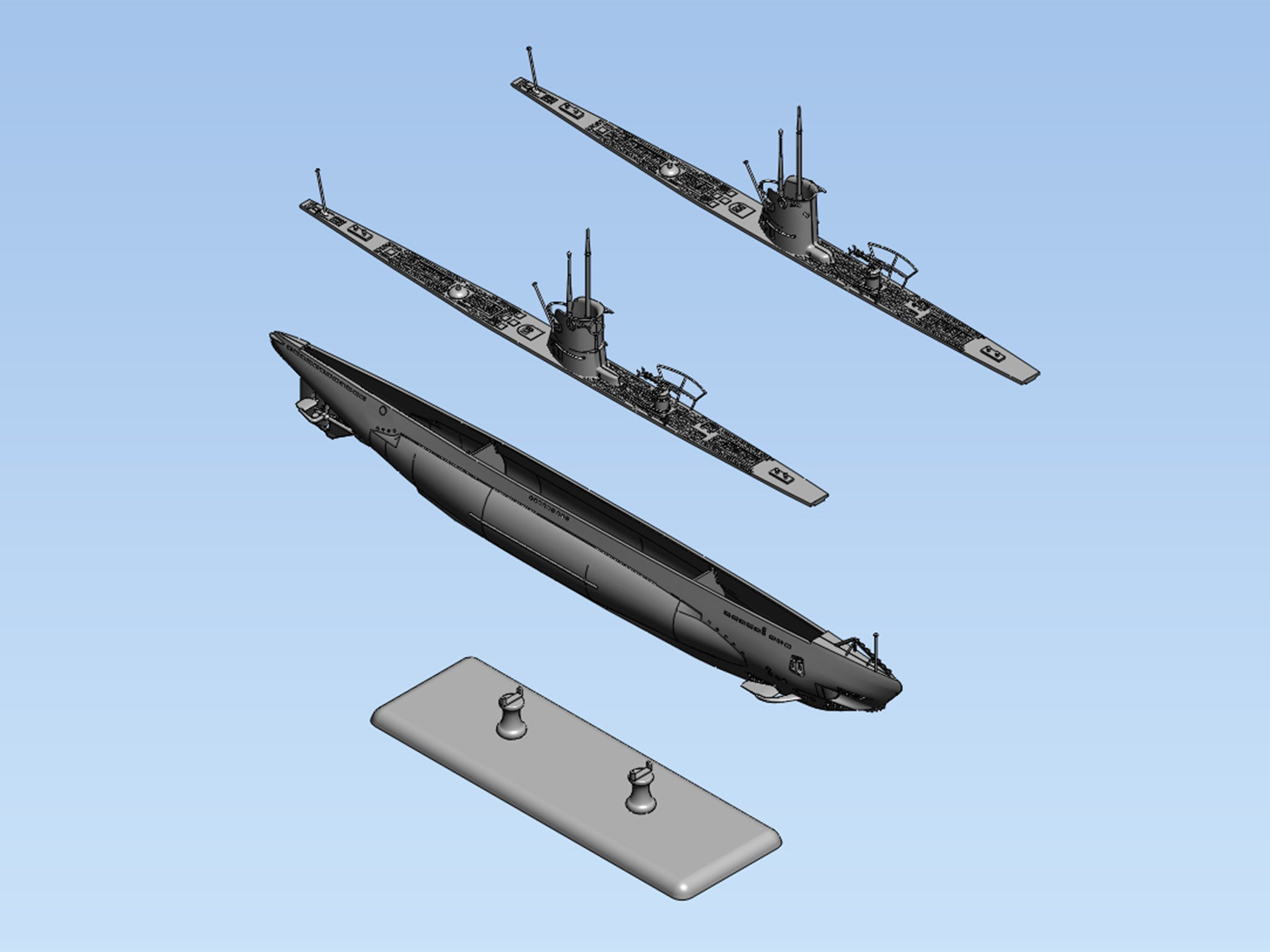 ICM S009 Plastic model kit Scale 1:144 U-Boat Type IIB (1939) German submarine