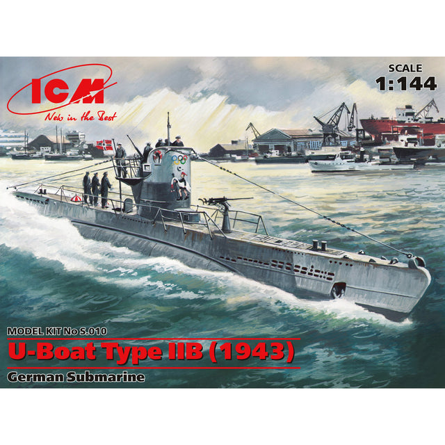 ICM S010 Plastic model kit Scale 1:144 U-Boat Type IIB (1943) German submarine