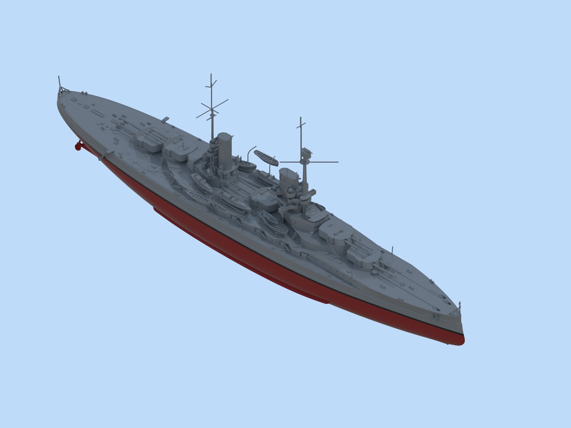 ICM S014 ship models 1:700 WWI German Battleship “König” full hull and waterline