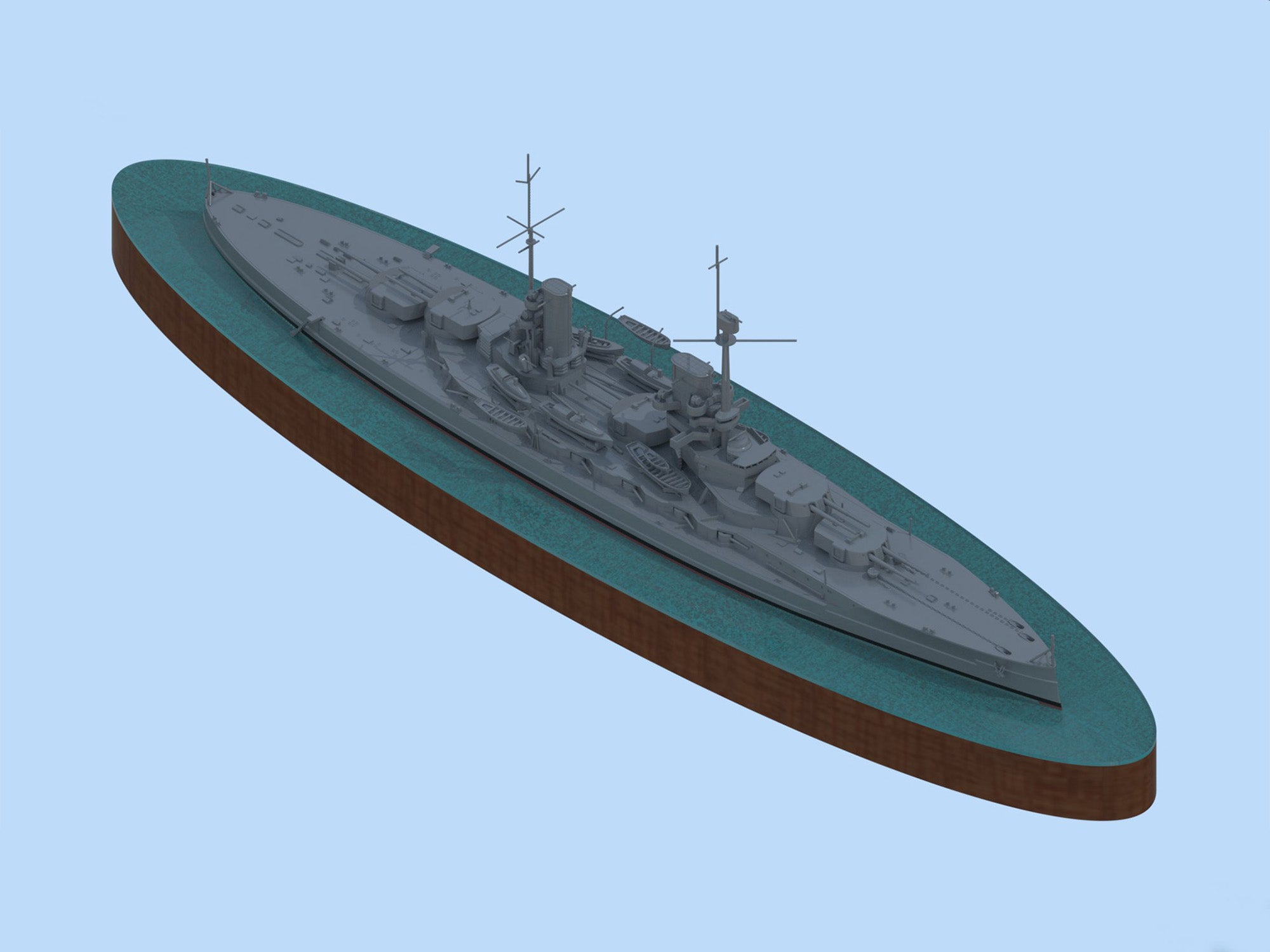 ICM S014 ship models 1:700 WWI German Battleship “König” full hull and waterline