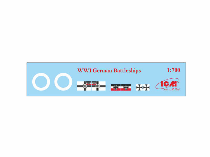ICM S016 Plastic model ship kit Scale 1:700 German battleship "Crown Prince" WWI