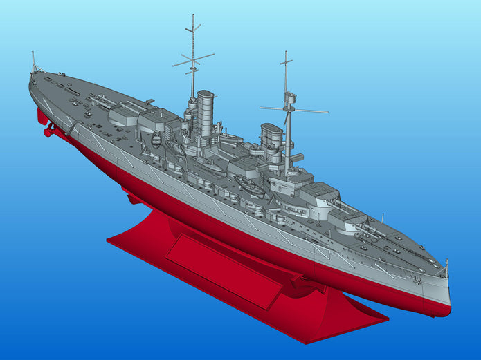 ICM S016 Plastic model ship kit Scale 1:700 German battleship "Crown Prince" WWI
