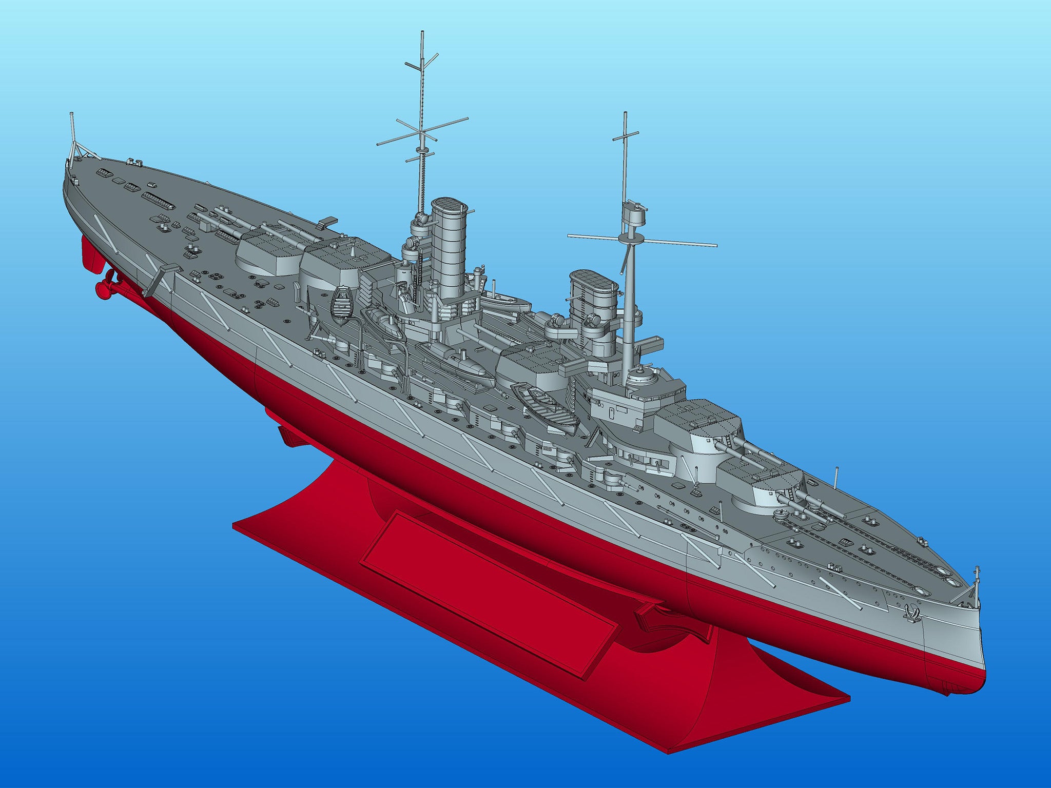 ICM S016 Plastic model ship kit Scale 1:700 German battleship 