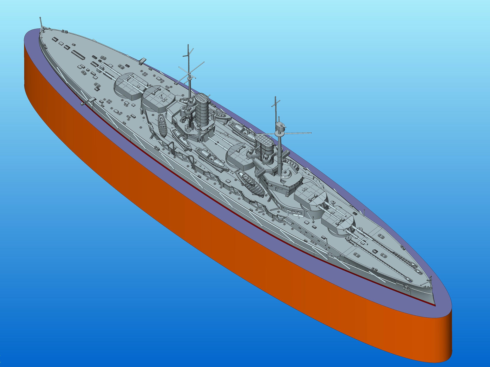 ICM S016 Plastic model ship kit Scale 1:700 German battleship 