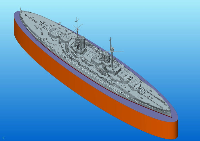 ICM S017 Plastic ship model kit Scale 1:700 German battleship "Markgraf", WWI