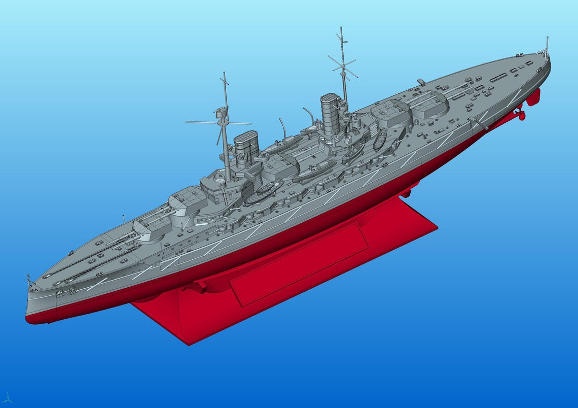 ICM S017 Plastic ship model kit Scale 1:700 German battleship 