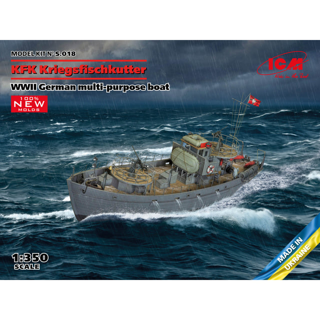 ICM S018 model kit boat 1:350 KFK Kriegsfischkutter WWII German multi-purpose
