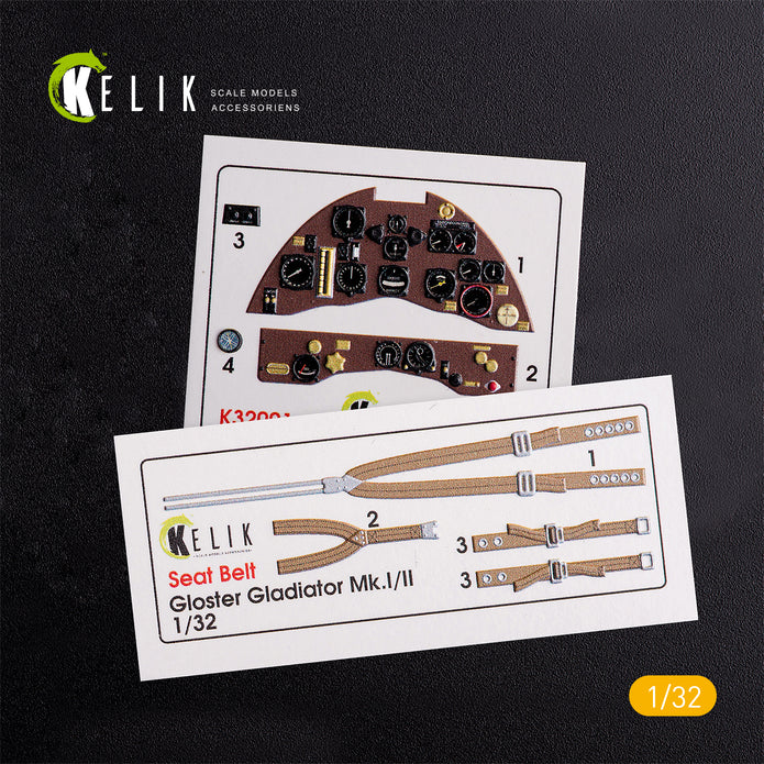3D Decals Aircraft Gloster Gladiator Mk.II interior (for ICM model kit) Scale 1:32 KeliK K32001 United Kingdom (WW2)
