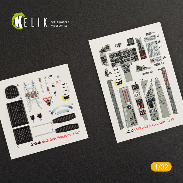 3D Decals Aircraft Mig-29A 9-12 Fulcrum (for Trumpeter model kit) Scale 1:32 KeliK K32006 Ukraine/USSR