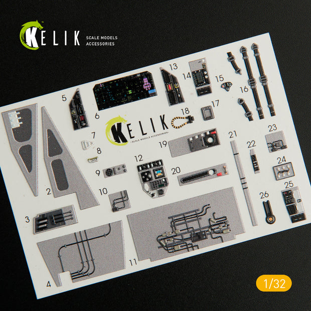 3D Decals Aircraft F-35C Interior (for Trumpeter model kit) Scale 1:32 KeliK K32009 USA