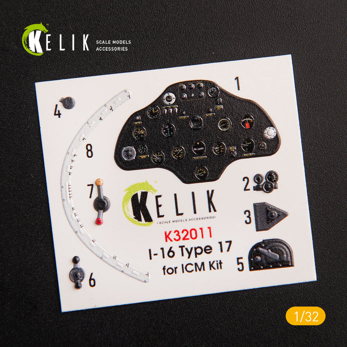 3D Decal Interior Polikarpov I-16 type 17 (for ICM plastic model kit) Scale 1:32 KeliK K32011 USSR (WW2)