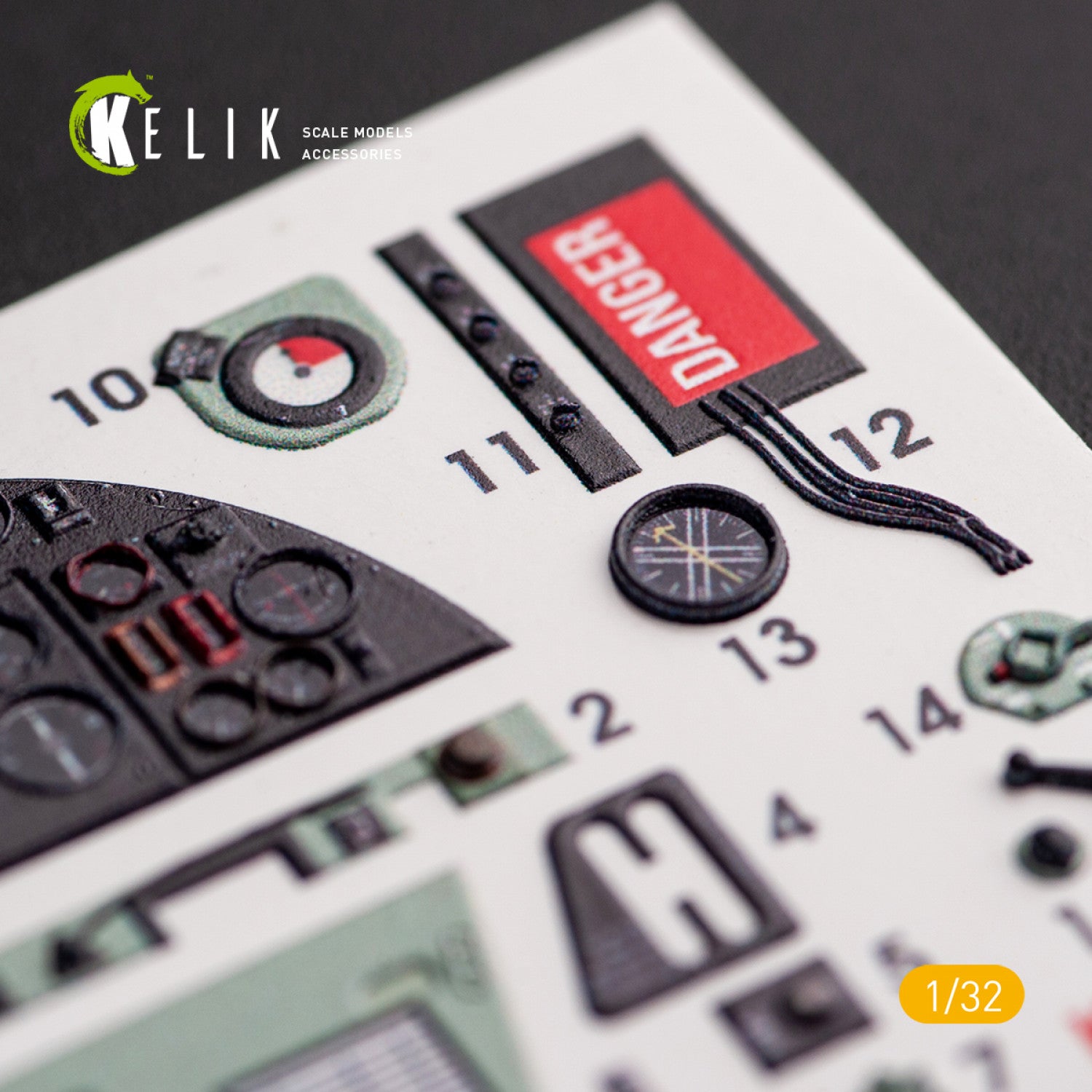 3D Decal Interior Hawker Hurricane Mk.IIB (for Revell plastic model kit) Scale 1:32 KeliK K32012 United Kingdom (WW2)