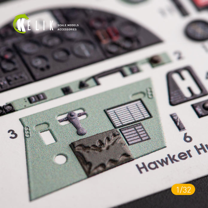 3D Decal Interior Hawker Hurricane Mk.IIB (for Revell plastic model kit) Scale 1:32 KeliK K32012 United Kingdom (WW2)