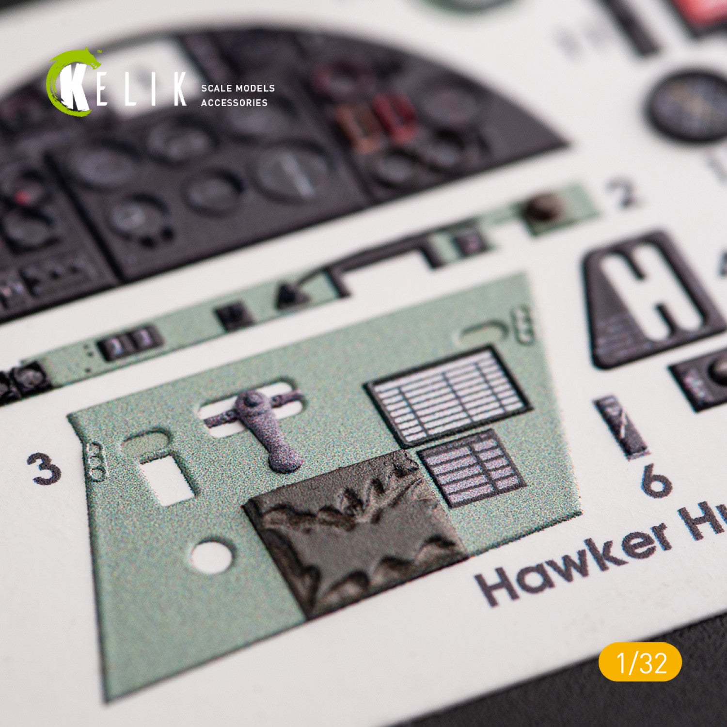 3D Decal Interior Hawker Hurricane Mk.IIB (for Revell plastic model kit) Scale 1:32 KeliK K32012 United Kingdom (WW2)