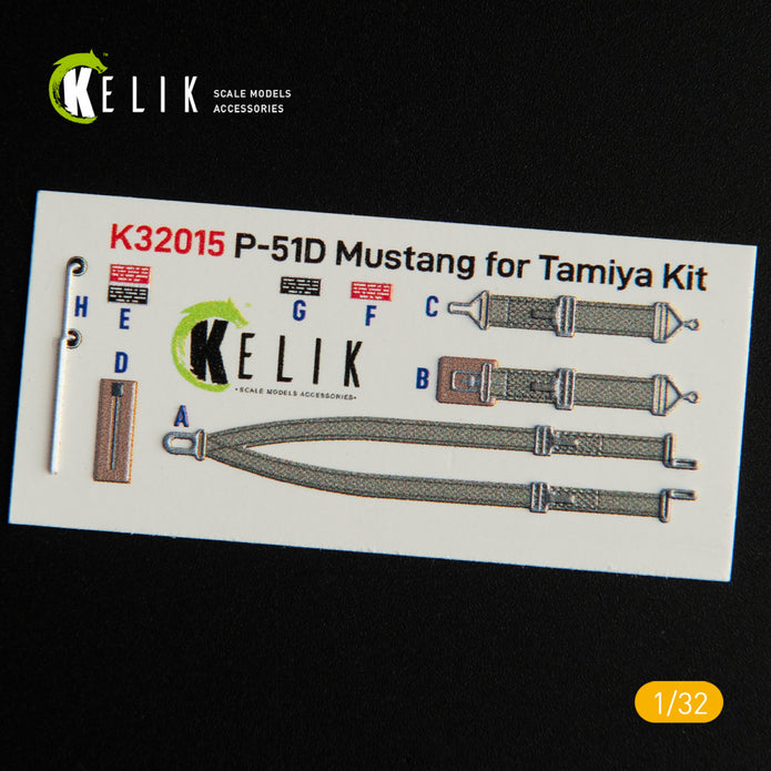 3D Decal Interior North American P-51D Mustang (for Tamiya plastic model kit) Scale 1:32 KeliK K32015 USA (WW2)