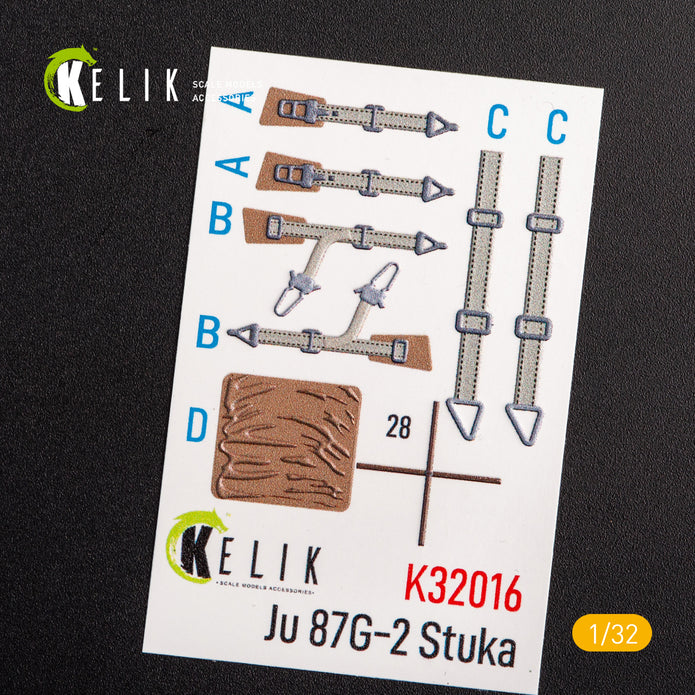 3D Decal Interior Junkers Ju 87 D/G Stuka (for Trumpeter plastic model kit) Scale 1:32 KeliK K32016 Germany (WW2)