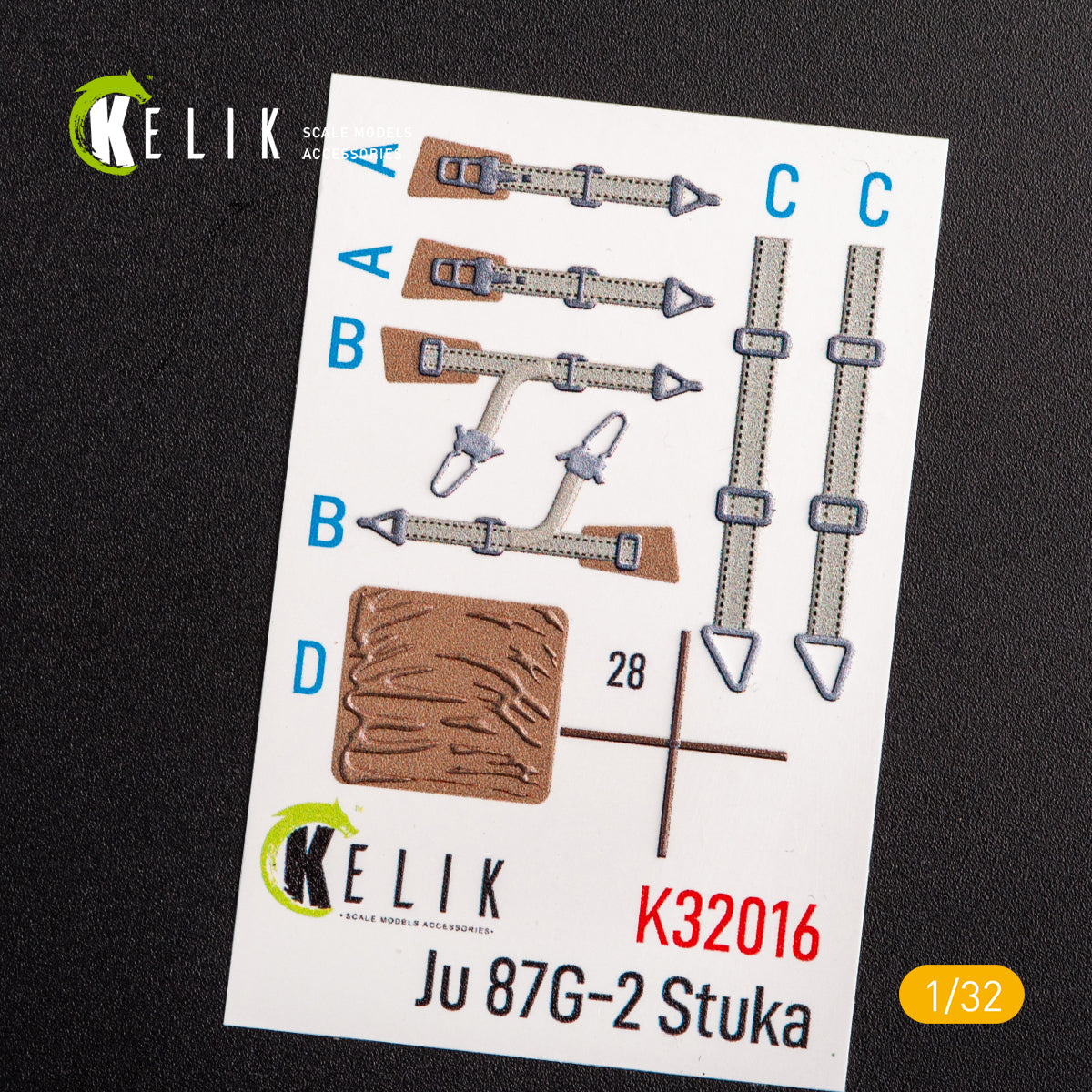 3D Decal Interior Junkers Ju 87 D/G Stuka (for Trumpeter plastic model kit) Scale 1:32 KeliK K32016 Germany (WW2)