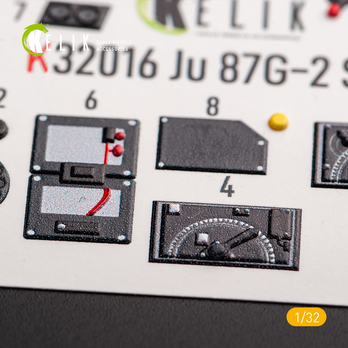 3D Decal Interior Junkers Ju 87 D/G Stuka (for Trumpeter plastic model kit) Scale 1:32 KeliK K32016 Germany (WW2)