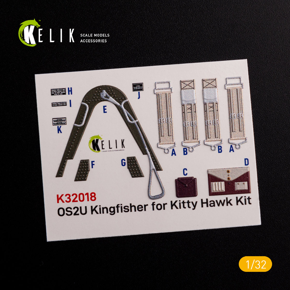 3D Decal Interior Vought OS2U Kingfisher (for Kitty Hawk/Zimi plastic model kit) Scale 1:32 KeliK K32018 USA (WW2)