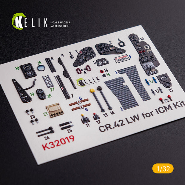 3D Decal Interior Fiat CR.42 LW (for ICM plastic model kit) Scale 1:32 KeliK K32019 Italy (WW2)