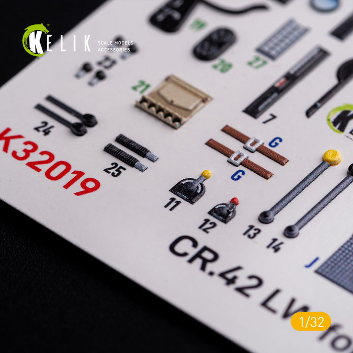 3D Decal Interior Fiat CR.42 LW (for ICM plastic model kit) Scale 1:32 KeliK K32019 Italy (WW2)