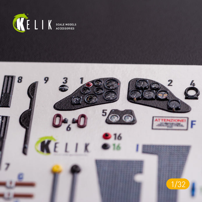 3D Decal Interior Fiat CR.42 LW (for ICM plastic model kit) Scale 1:32 KeliK K32019 Italy (WW2)