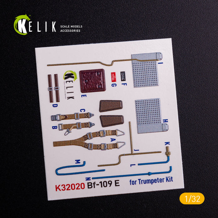 3D Decal Interior Messerschmitt BF-109 E with 3D printed parts (for Trumpeter plastic model kit) Scale 1:32 K32020 Germany (WW2)