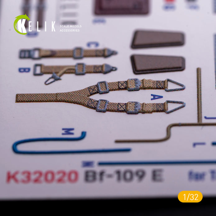3D Decal Interior Messerschmitt BF-109 E with 3D printed parts (for Trumpeter plastic model kit) Scale 1:32 K32020 Germany (WW2)