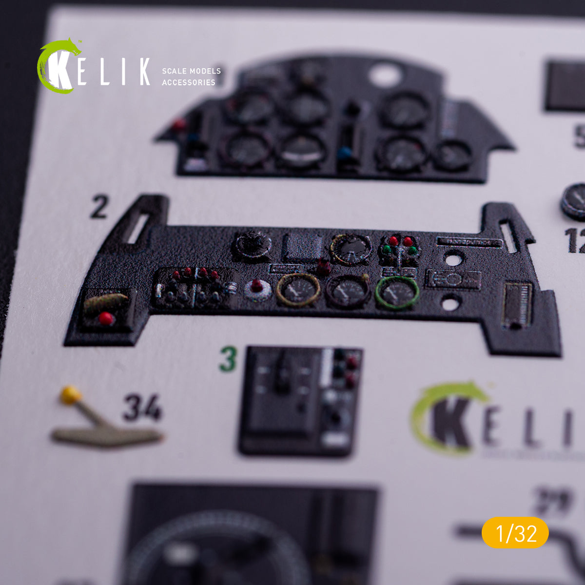 3D Decal Interior Messerschmitt BF-109 E with 3D printed parts (for Trumpeter plastic model kit) Scale 1:32 K32020 Germany (WW2)
