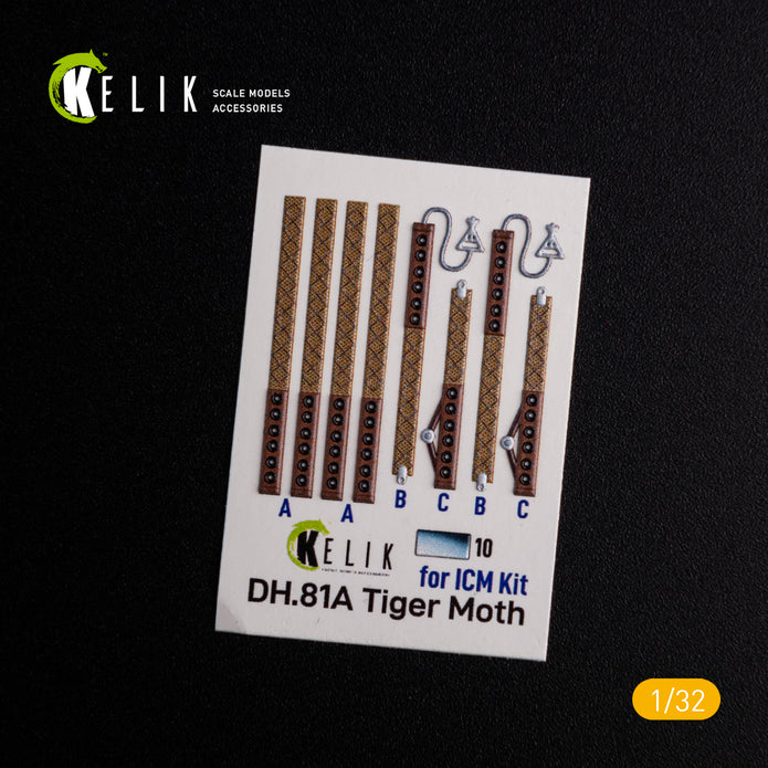 3D Decal Interior DH.81A Tiger Moth (for ICM plastic model kit) Scale 1:32 KeliK K32021 United Kingdom (WW2)