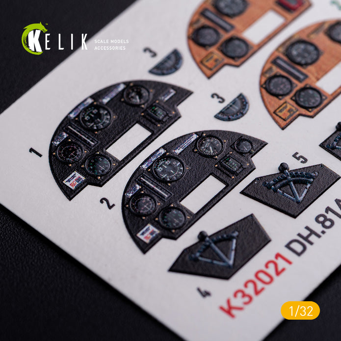 3D Decal Interior DH.81A Tiger Moth (for ICM plastic model kit) Scale 1:32 KeliK K32021 United Kingdom (WW2)
