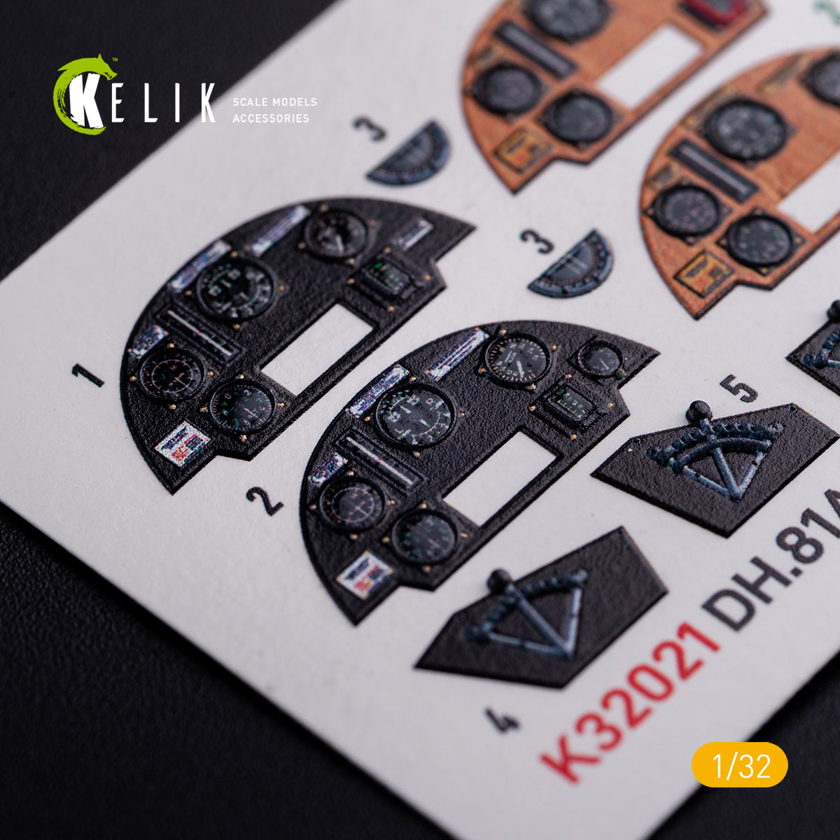 3D Decal Interior DH.81A Tiger Moth (for ICM plastic model kit) Scale 1:32 KeliK K32021 United Kingdom (WW2)